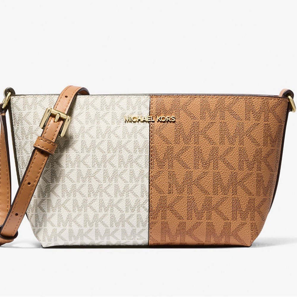 Jet Set Small Two-Tone Logo Crossbody Bag